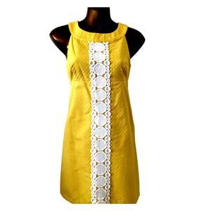 Lilly Pulitzer Sz 2 JACQUELINE SUNGLOW YELLOW Shift Dress EUC